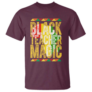 Black History Month Gift T Shirt Black Teacher Magic TS12 Maroon Print Your Wear