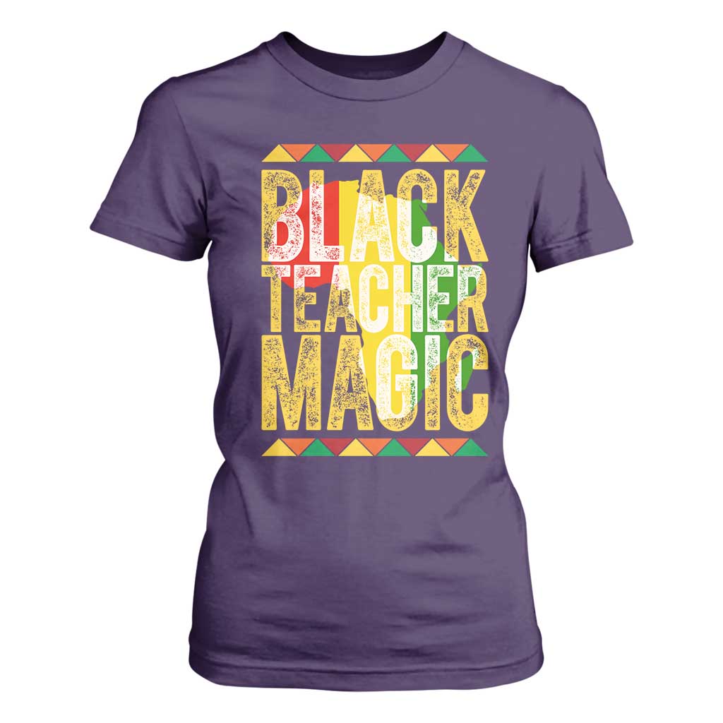 Black History Month Gift T Shirt For Women Black Teacher Magic TS12 Purple Print Your Wear