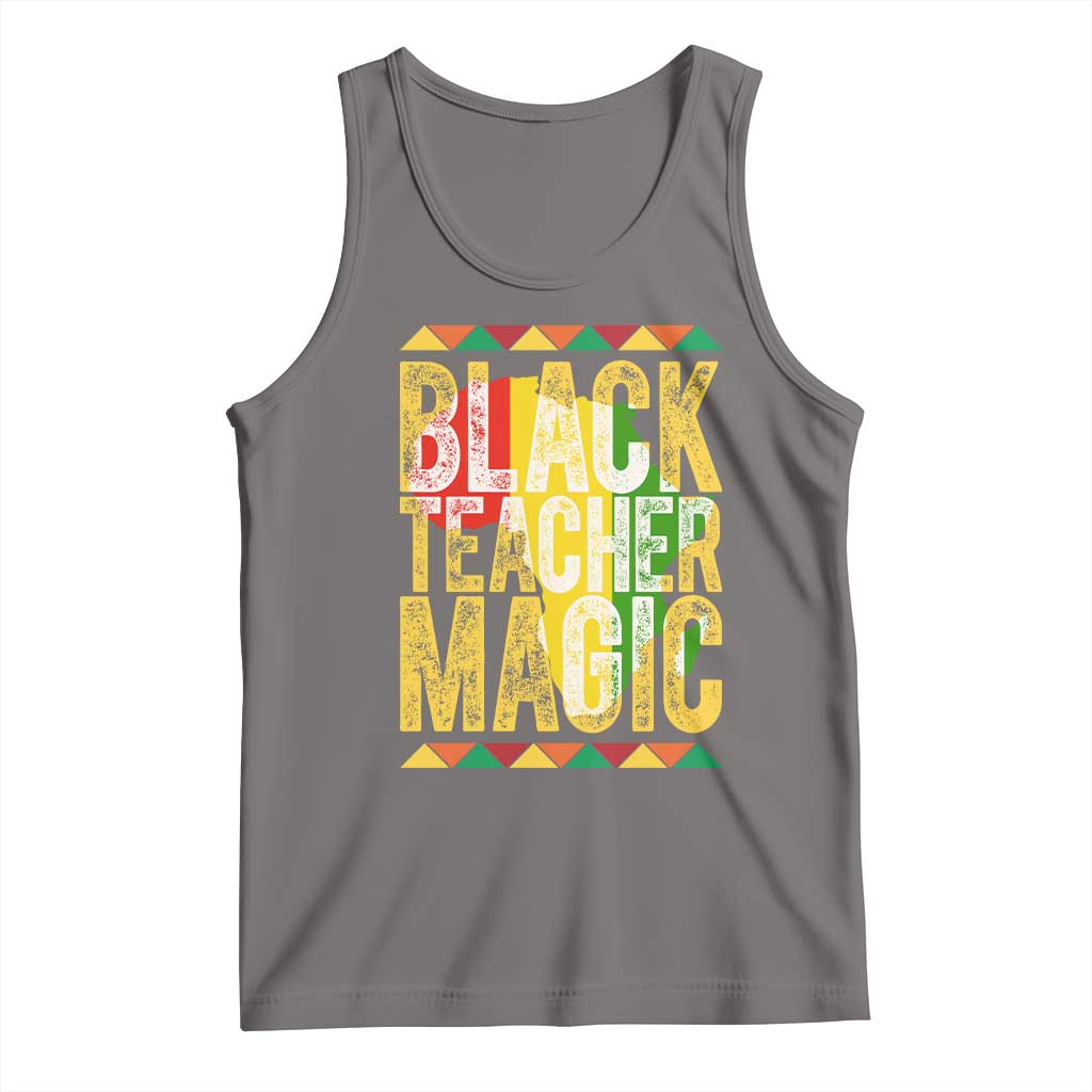 Black History Month Gift Tank Top Black Teacher Magic TS12 Deep Heather Print Your Wear