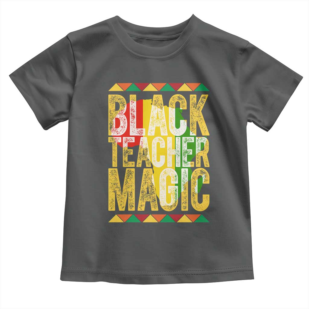 Black History Month Gift Toddler T Shirt Black Teacher Magic TS12 Dark Heather Print Your Wear