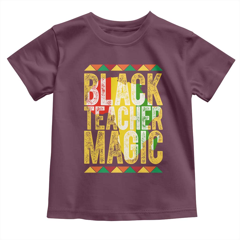 Black History Month Gift Toddler T Shirt Black Teacher Magic TS12 Maroon Print Your Wear