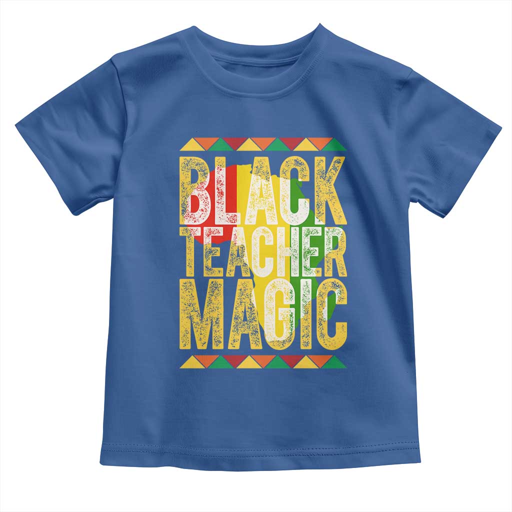 Black History Month Gift Toddler T Shirt Black Teacher Magic TS12 Royal Blue Print Your Wear