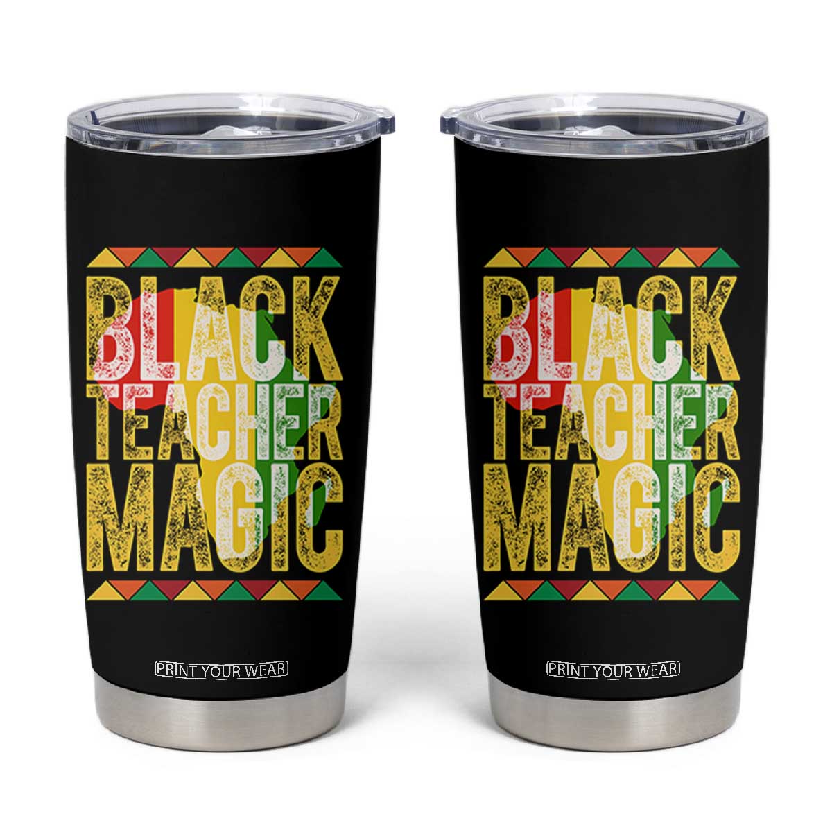 Black History Month Gift Tumbler Cup Black Teacher Magic TS12 Black Print Your Wear