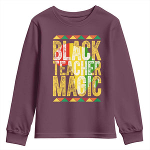 Black History Month Gift Youth Sweatshirt Black Teacher Magic TS12 Maroon Print Your Wear