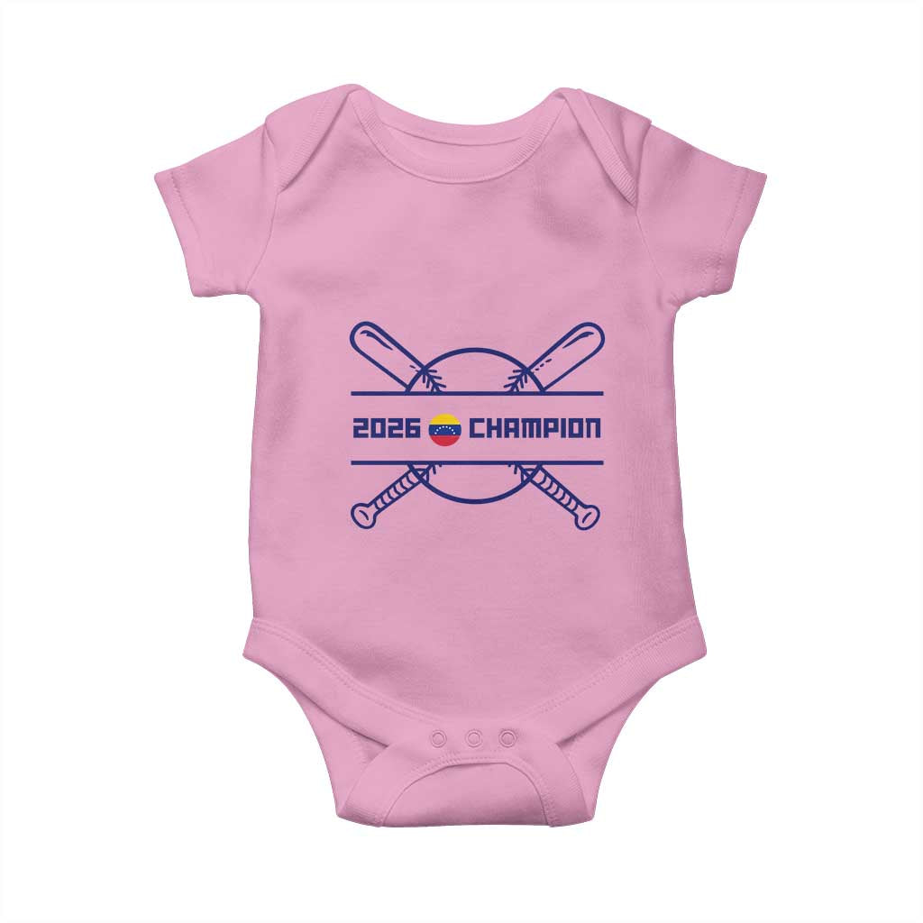 Venezuela Champions 2026 Baby Onesie Baseball Pride Gift TS12 Light Pink Print Your Wear