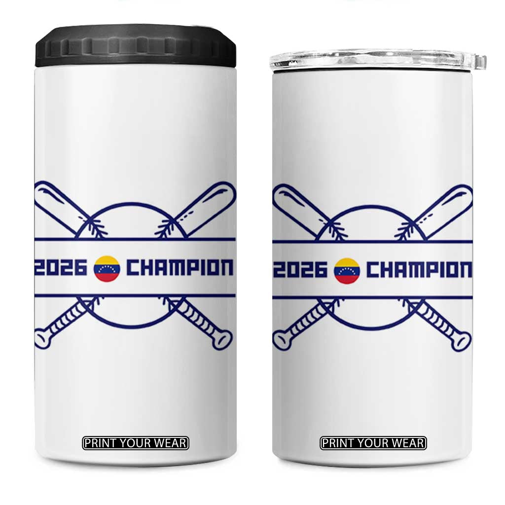 Venezuela Champions 2026 4 in 1 Can Cooler Tumbler Baseball Pride Gift TS12 One Size: 16 oz White Print Your Wear