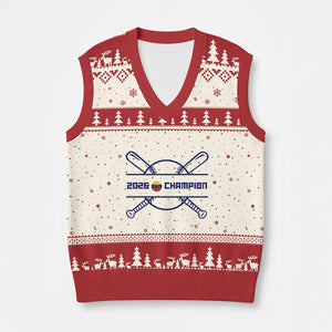 Venezuela Champions 2026 V-Neck Knit Sweater Vest Baseball Pride Gift TS12 Beige Red Print Your Wear