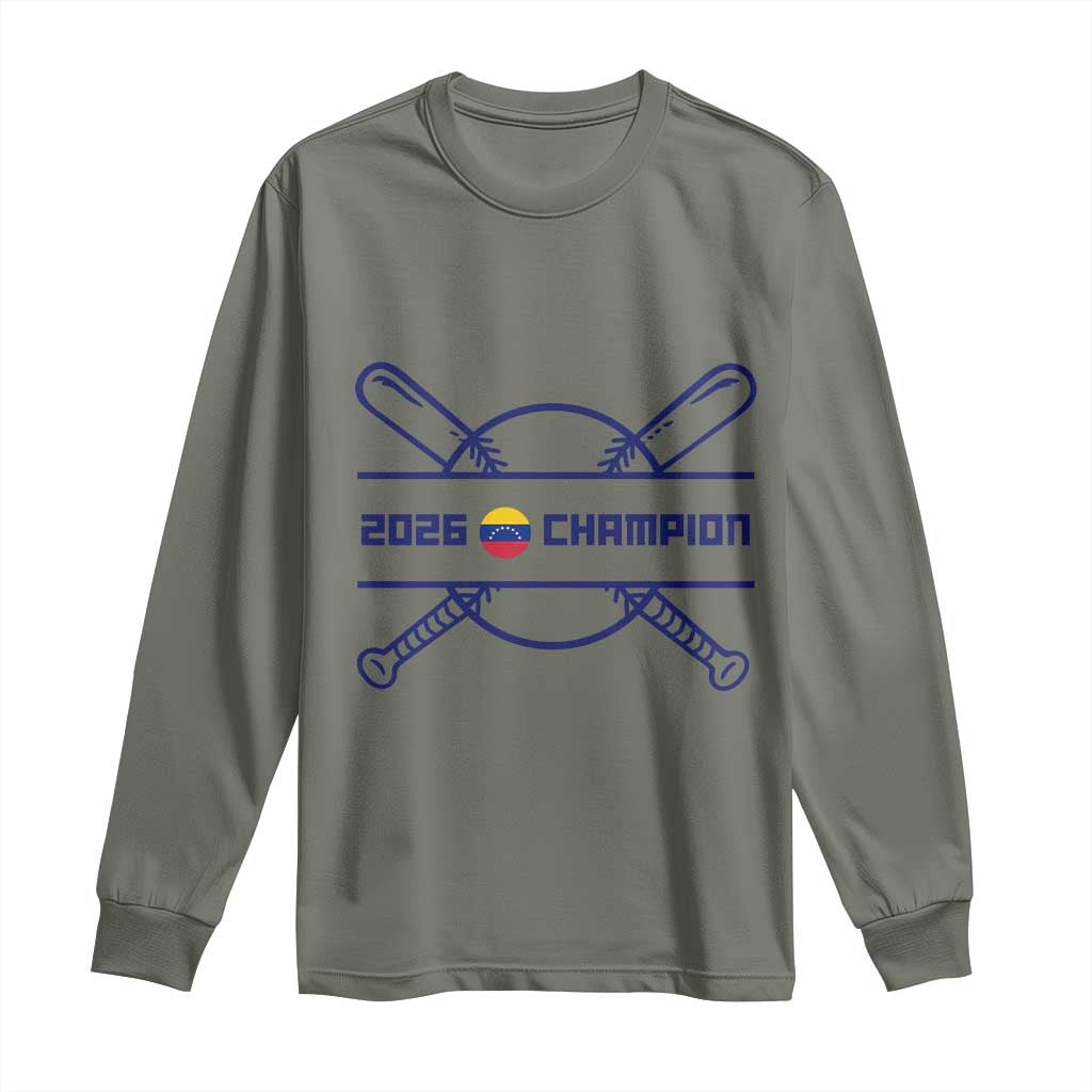 Venezuela Champions 2026 Long Sleeve Shirt Baseball Pride Gift TS12 Military Green Print Your Wear