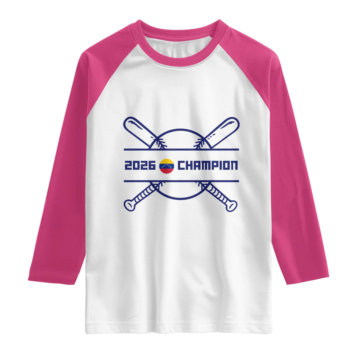 Venezuela Champions 2026 Raglan Shirt Baseball Pride Gift TS12 White Heliconia Print Your Wear