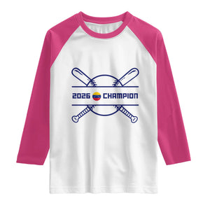 Venezuela Champions 2026 Raglan Shirt Baseball Pride Gift TS12 White Heliconia Print Your Wear
