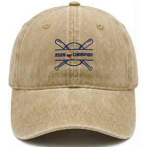 Venezuela Champions 2026 Washed Cotton Baseball Cap Baseball Pride Gift TS12 Print Your Wear