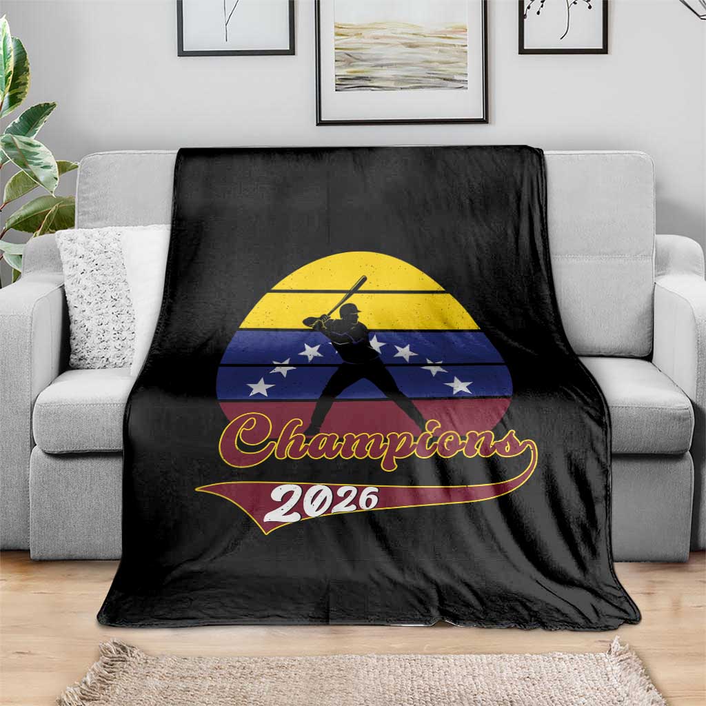 Vintage Venezuela 2026 Champions Throw Blanket Patriotic Baseball Pride Gift TS12 Print Your Wear