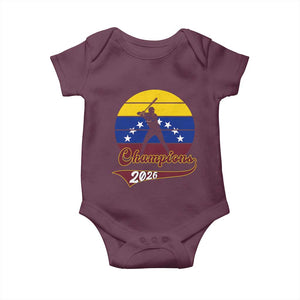 Vintage Venezuela 2026 Champions Baby Onesie Patriotic Baseball Pride Gift TS12 Maroon Print Your Wear