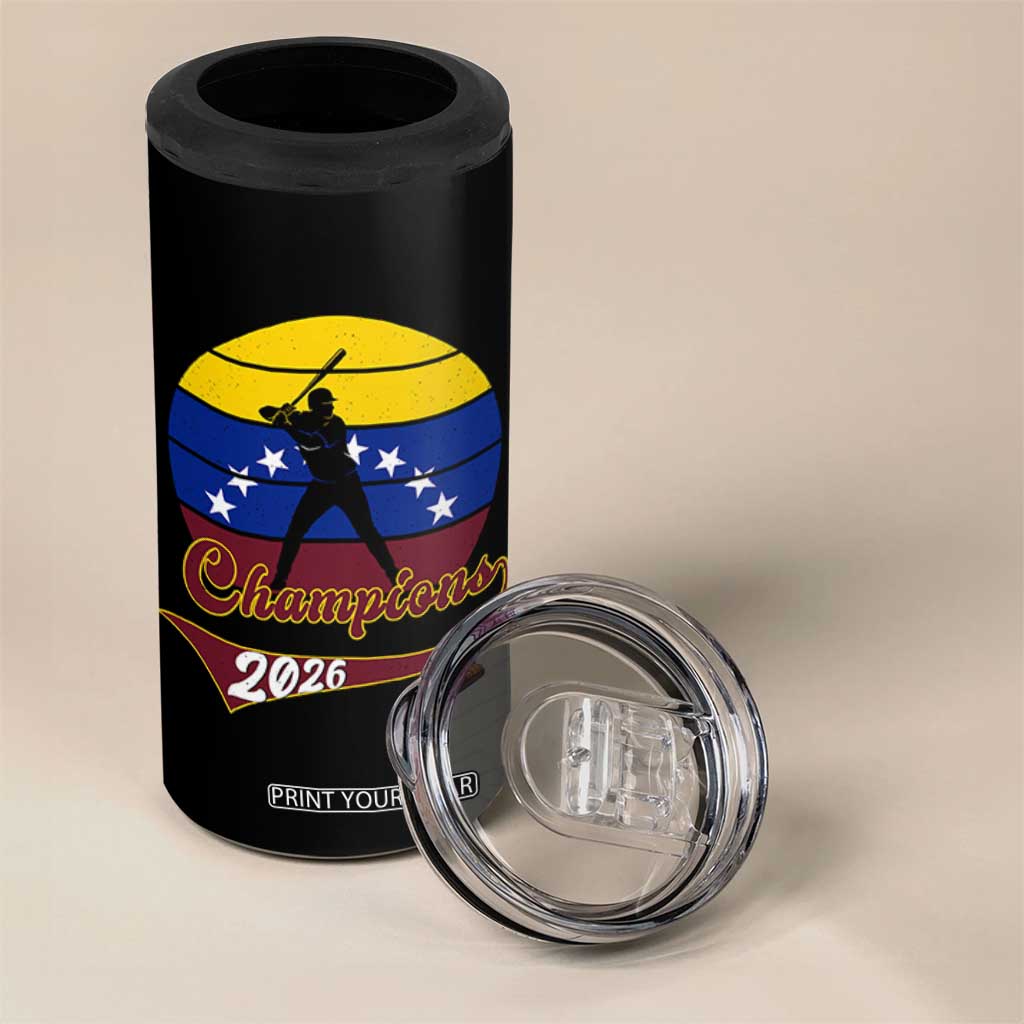 Vintage Venezuela 2026 Champions 4 in 1 Can Cooler Tumbler Patriotic Baseball Pride Gift TS12 Print Your Wear