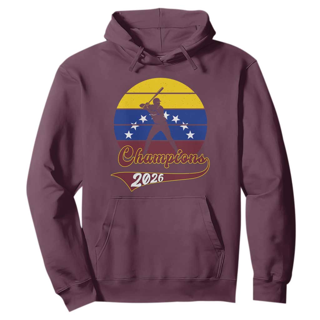 Vintage Venezuela 2026 Champions Hoodie Patriotic Baseball Pride Gift TS12 Maroon Print Your Wear