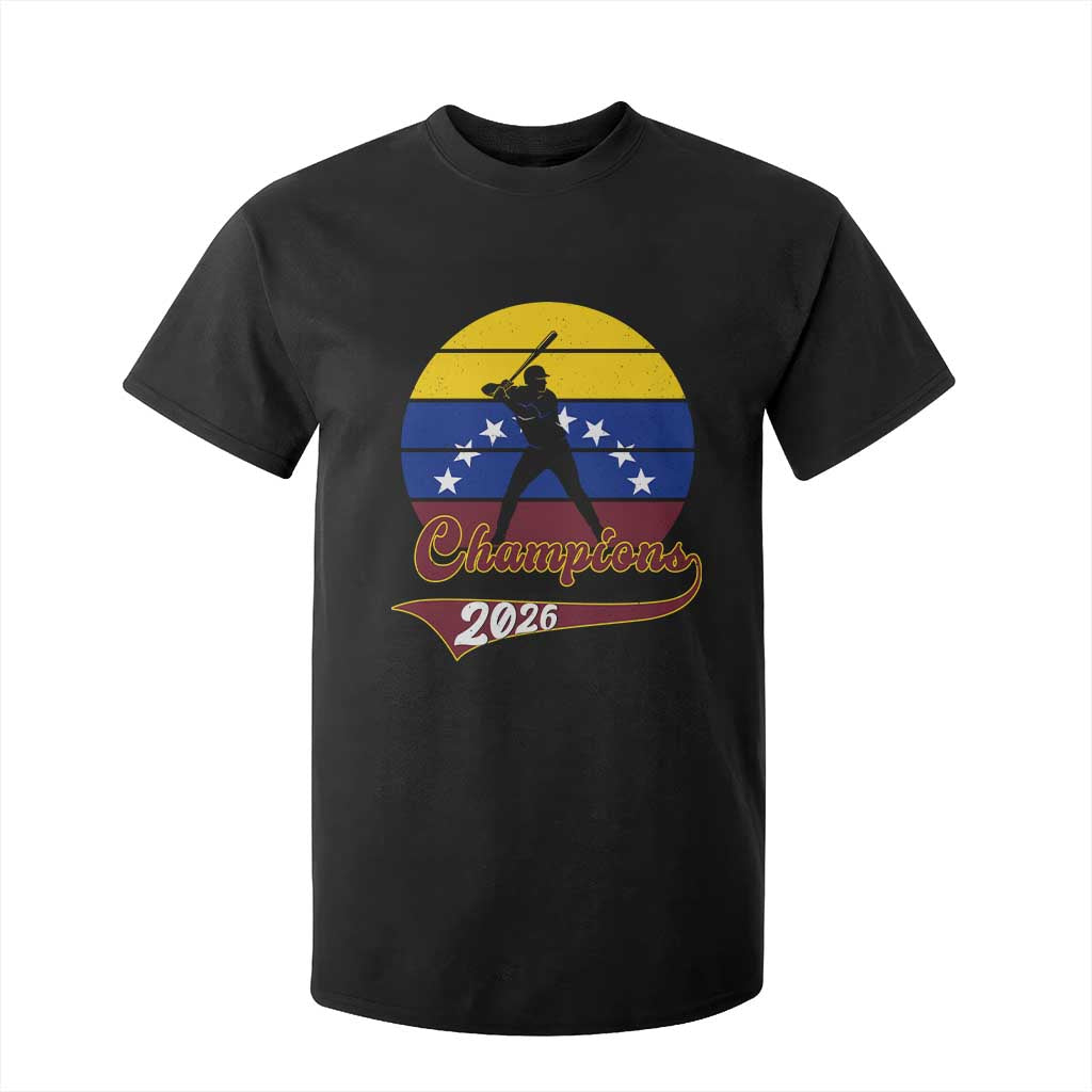 Vintage Venezuela 2026 Champions T Shirt For Kid Patriotic Baseball Pride Gift TS12 Black Print Your Wear