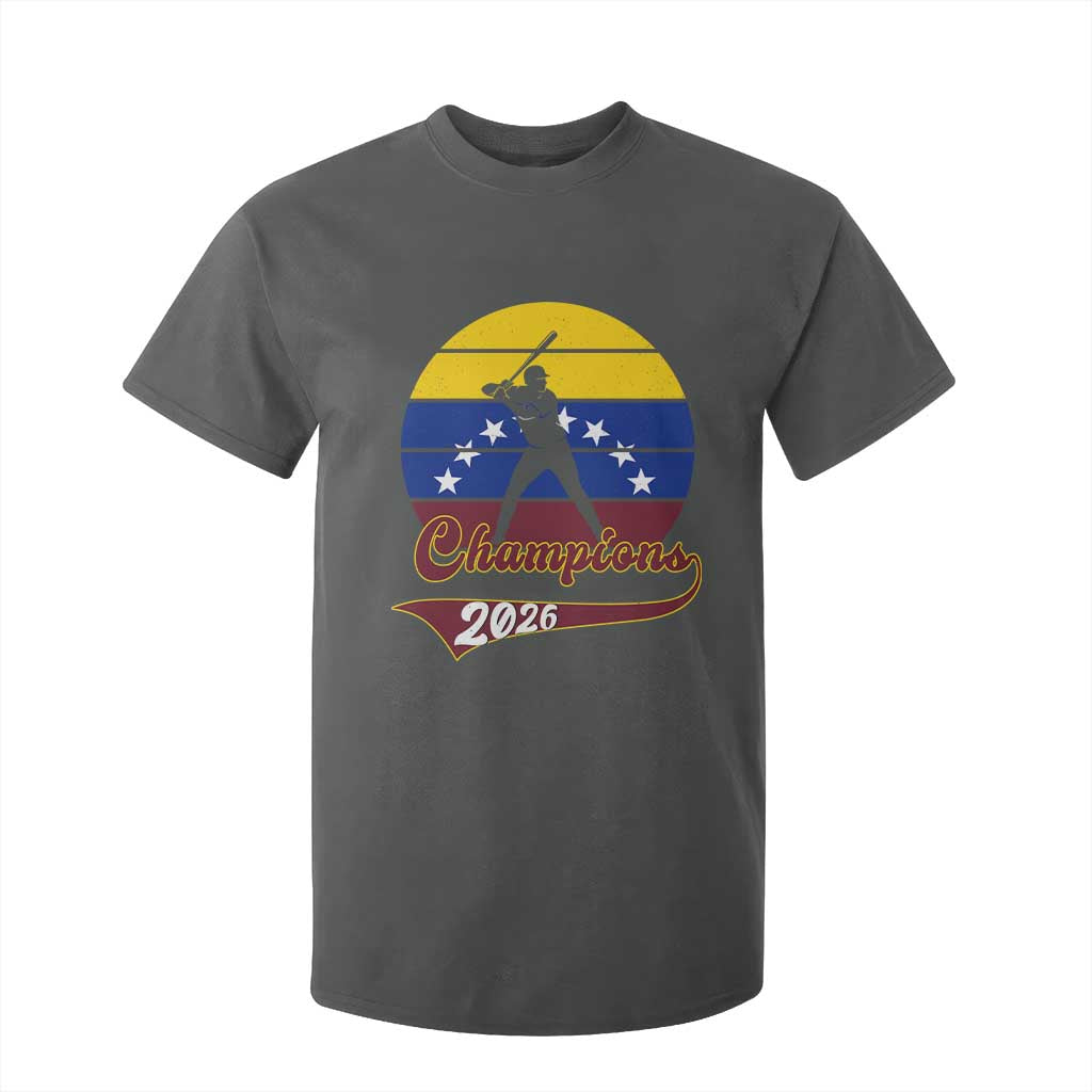 Vintage Venezuela 2026 Champions T Shirt For Kid Patriotic Baseball Pride Gift TS12 Dark Heather Print Your Wear
