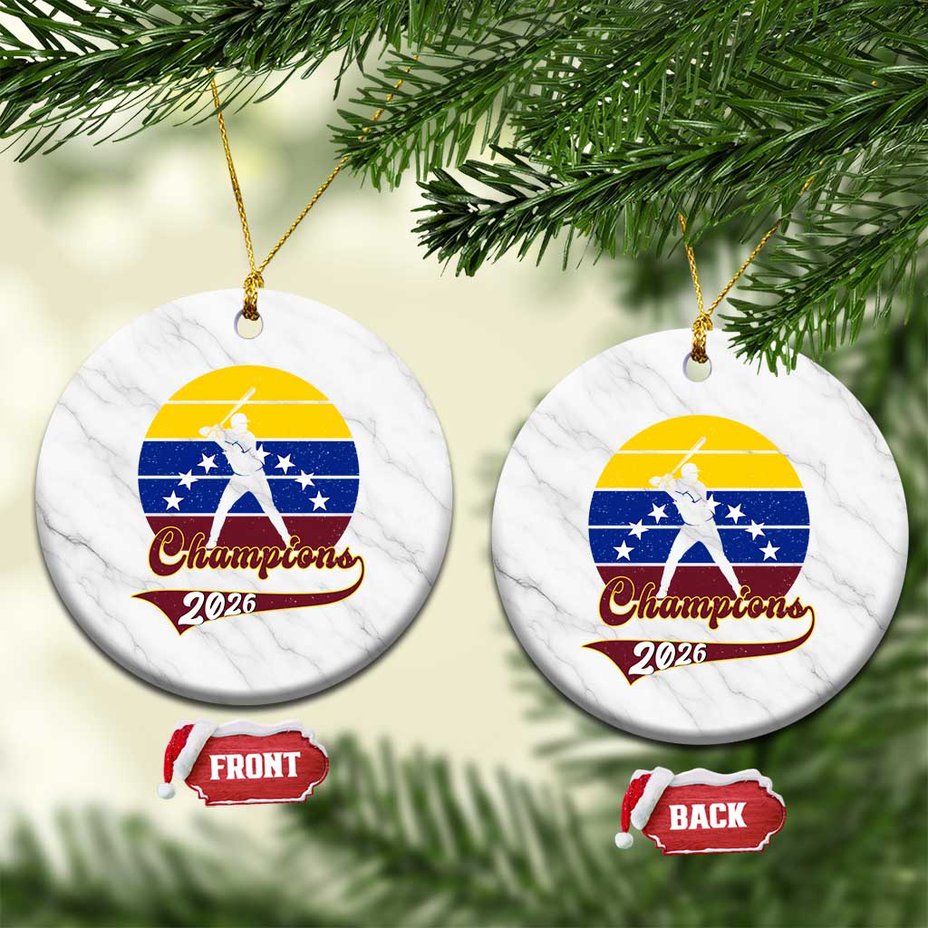 Vintage Venezuela 2026 Champions Ceramic Ornament Patriotic Baseball Pride Gift TS12 1pc White Marble Print Your Wear