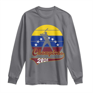 Vintage Venezuela 2026 Champions Long Sleeve Shirt Patriotic Baseball Pride Gift TS12 Charcoal Print Your Wear