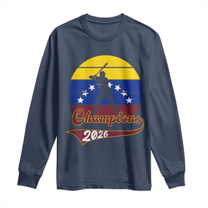 Vintage Venezuela 2026 Champions Long Sleeve Shirt Patriotic Baseball Pride Gift TS12 Navy Print Your Wear