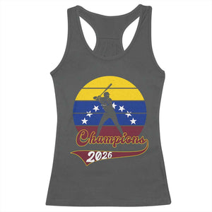 Vintage Venezuela 2026 Champions Racerback Tank Top Patriotic Baseball Pride Gift TS12 Dark Heather Print Your Wear