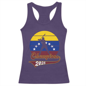 Vintage Venezuela 2026 Champions Racerback Tank Top Patriotic Baseball Pride Gift TS12 Purple Print Your Wear