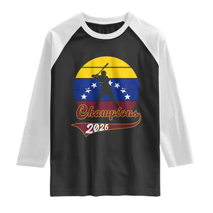 Vintage Venezuela 2026 Champions Raglan Shirt Patriotic Baseball Pride Gift TS12 Black White Print Your Wear