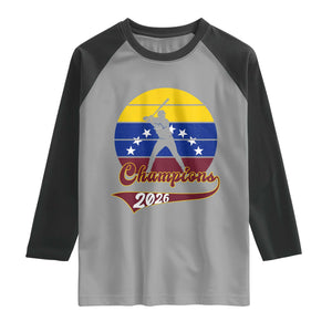 Vintage Venezuela 2026 Champions Raglan Shirt Patriotic Baseball Pride Gift TS12 Sport Gray Black Print Your Wear