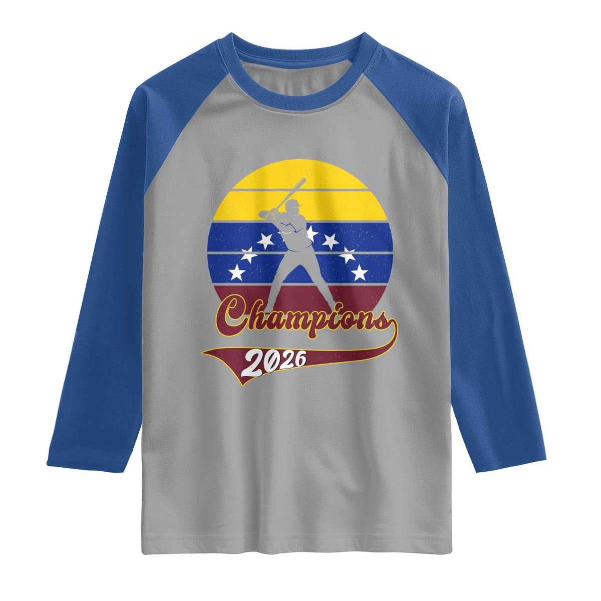 Vintage Venezuela 2026 Champions Raglan Shirt Patriotic Baseball Pride Gift TS12 Sport Gray Royal Print Your Wear