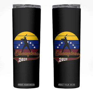 Vintage Venezuela 2026 Champions Skinny Tumbler Patriotic Baseball Pride Gift TS12 Black Print Your Wear