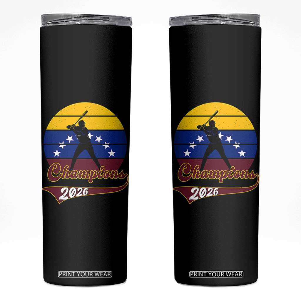 Vintage Venezuela 2026 Champions Skinny Tumbler Patriotic Baseball Pride Gift TS12 Black Print Your Wear