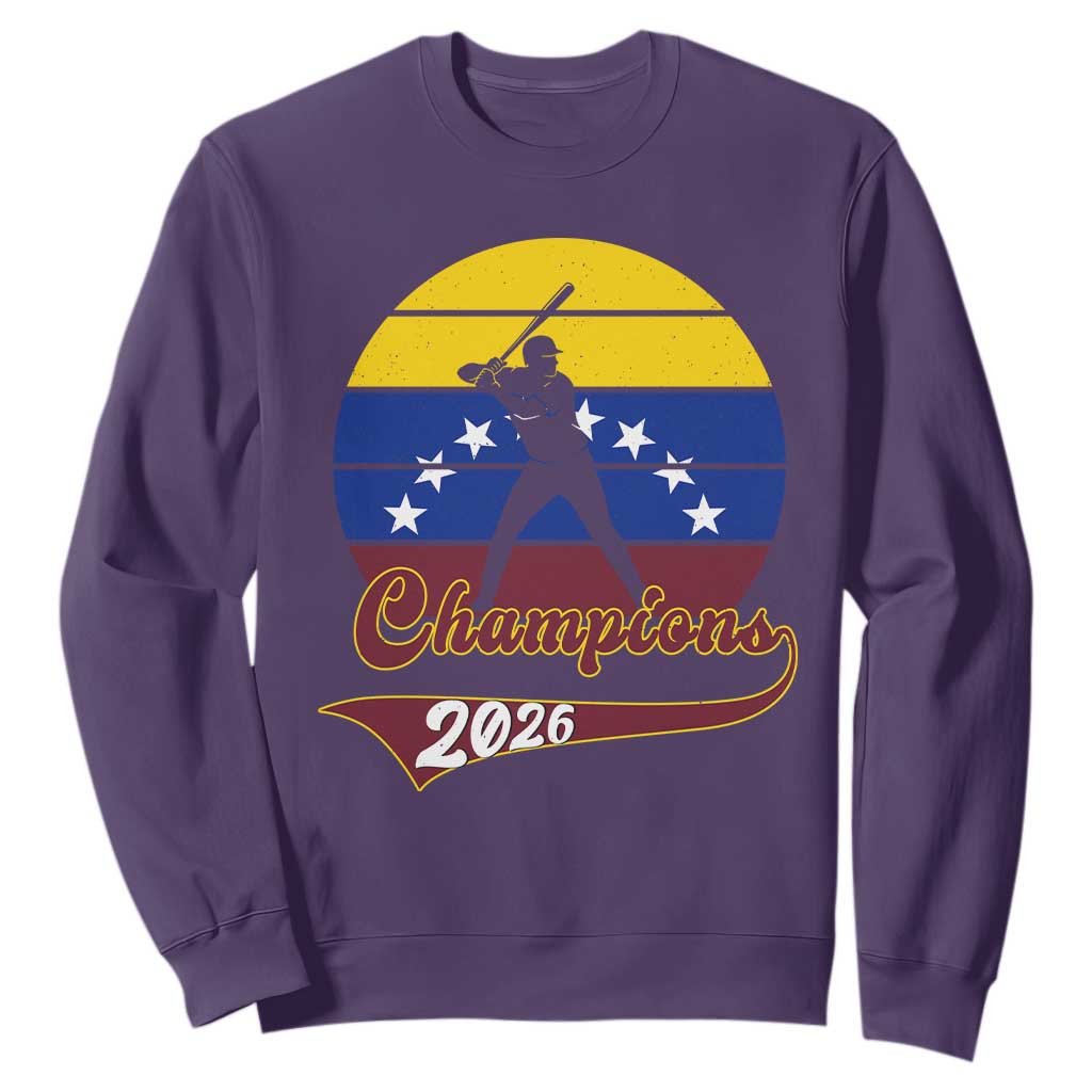 Vintage Venezuela 2026 Champions Sweatshirt Patriotic Baseball Pride Gift TS12 Purple Print Your Wear