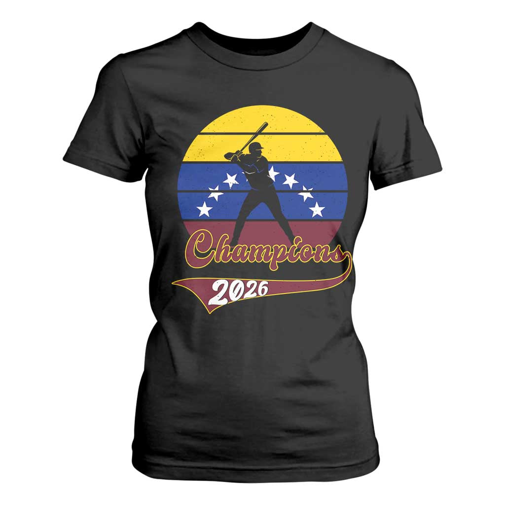 Vintage Venezuela 2026 Champions T Shirt For Women Patriotic Baseball Pride Gift TS12 Black Print Your Wear