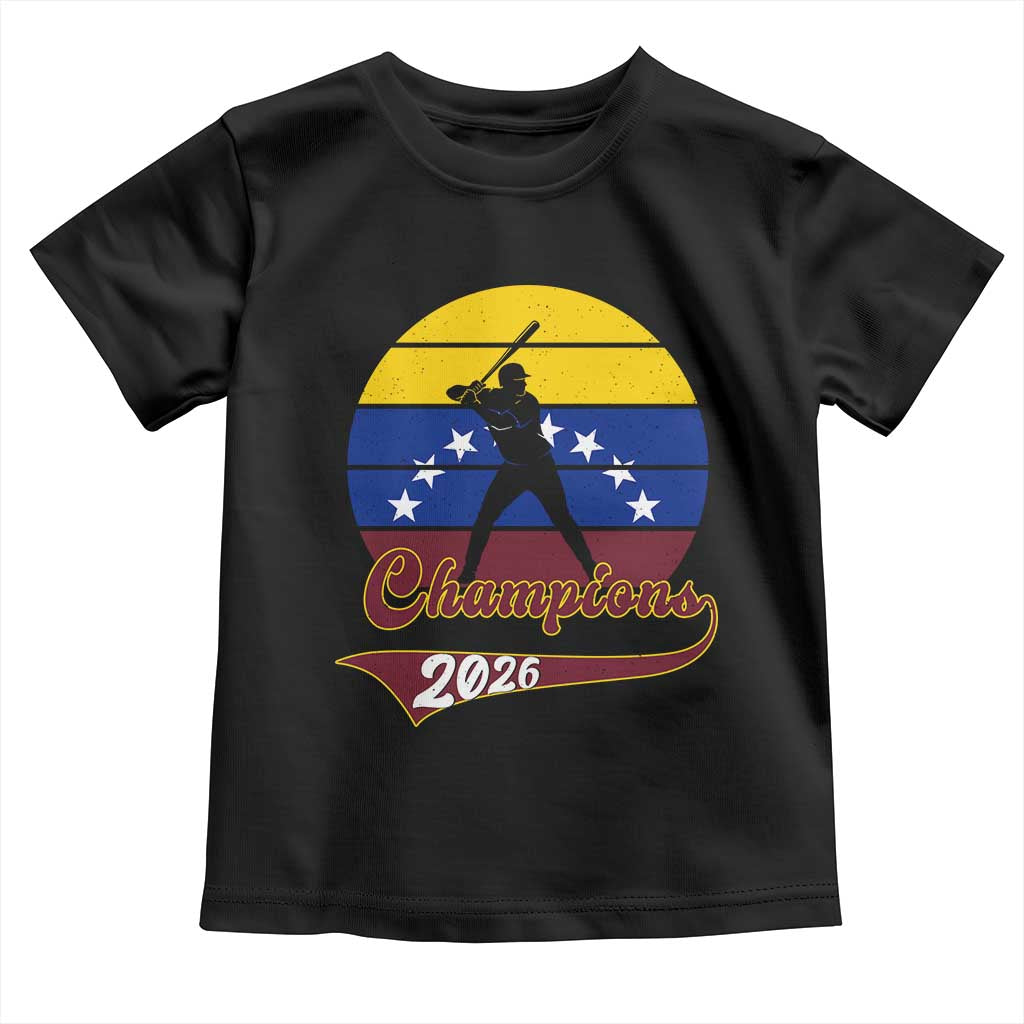 Vintage Venezuela 2026 Champions Toddler T Shirt Patriotic Baseball Pride Gift TS12 Black Print Your Wear