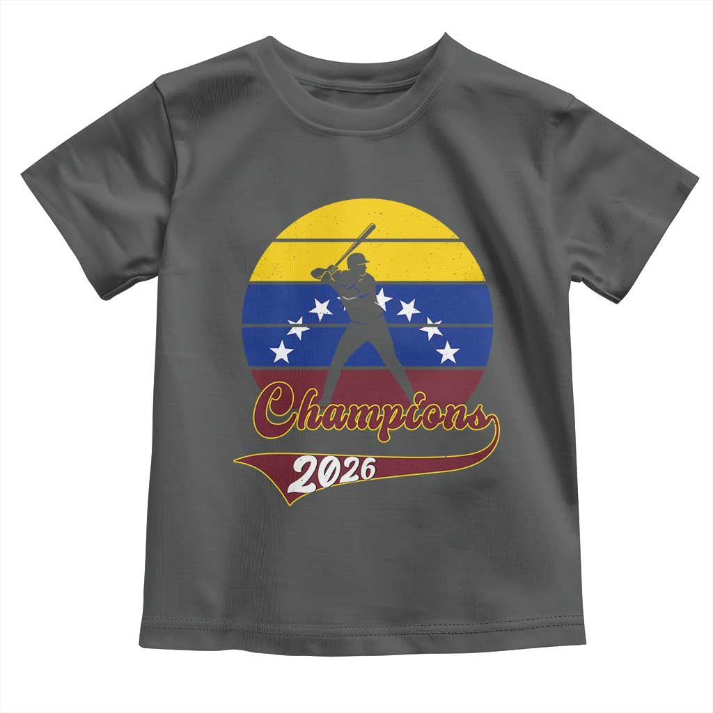 Vintage Venezuela 2026 Champions Toddler T Shirt Patriotic Baseball Pride Gift TS12 Dark Heather Print Your Wear