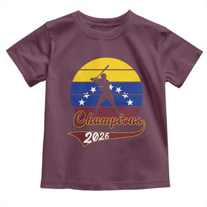 Vintage Venezuela 2026 Champions Toddler T Shirt Patriotic Baseball Pride Gift TS12 Maroon Print Your Wear