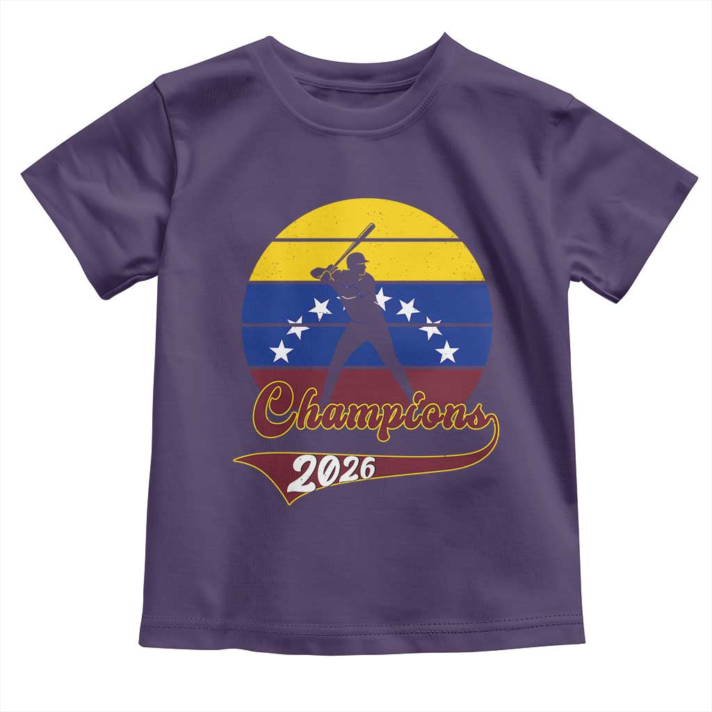 Vintage Venezuela 2026 Champions Toddler T Shirt Patriotic Baseball Pride Gift TS12 Purple Print Your Wear