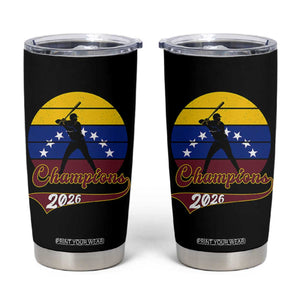 Vintage Venezuela 2026 Champions Tumbler Cup Patriotic Baseball Pride Gift TS12 Black Print Your Wear