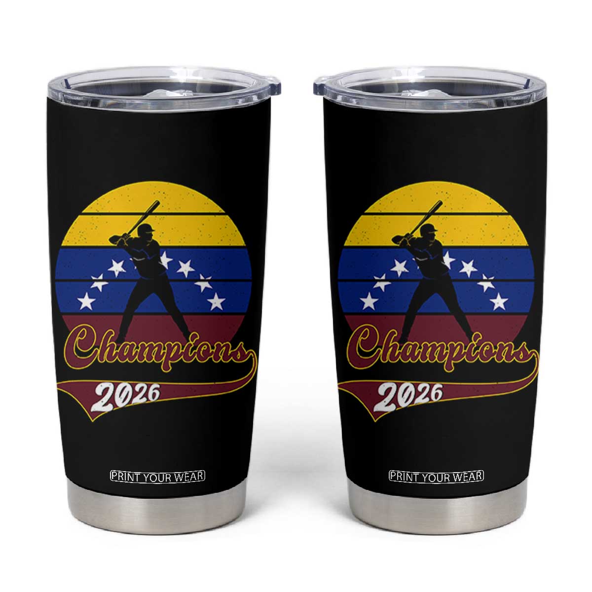 Vintage Venezuela 2026 Champions Tumbler Cup Patriotic Baseball Pride Gift TS12 Black Print Your Wear