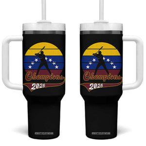 Vintage Venezuela 2026 Champions Tumbler With Handle Patriotic Baseball Pride Gift TS12 One Size: 40 oz Black Print Your Wear