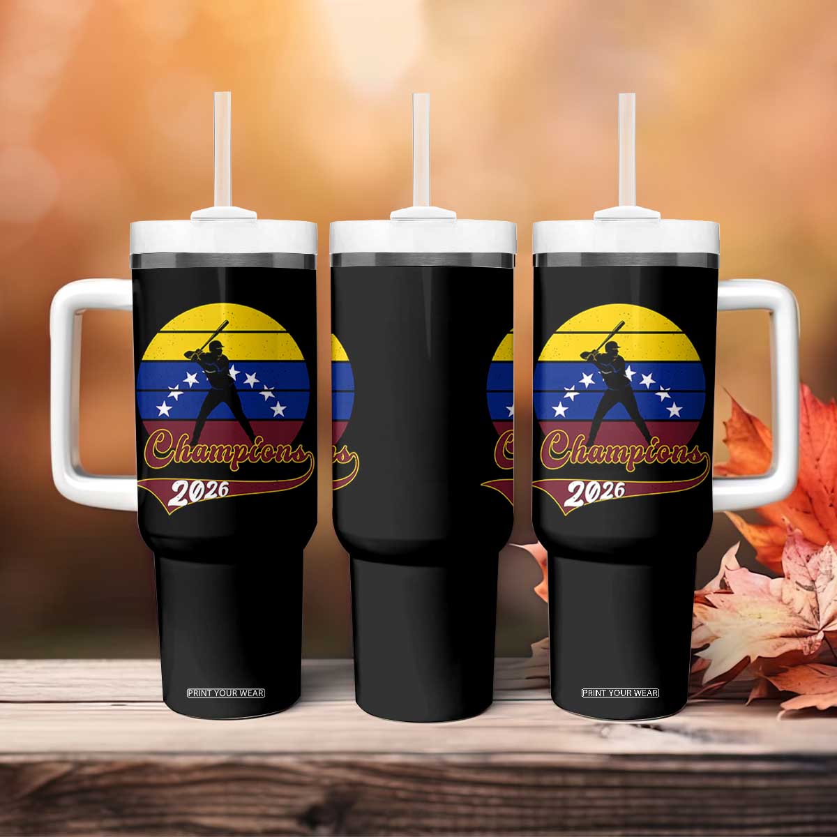 Vintage Venezuela 2026 Champions Tumbler With Handle Patriotic Baseball Pride Gift TS12 Print Your Wear