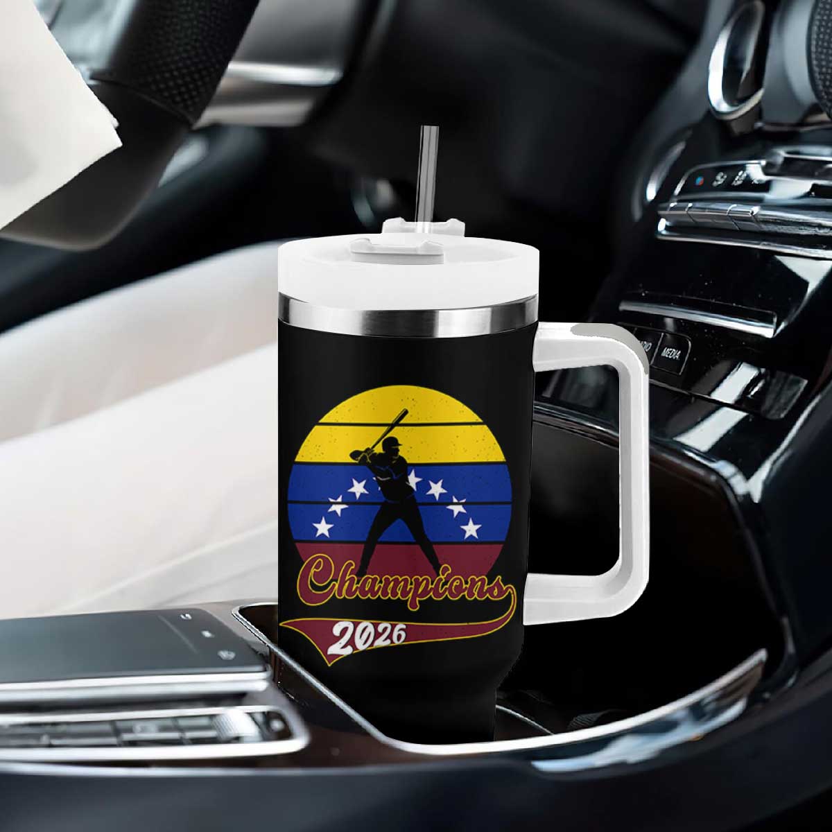 Vintage Venezuela 2026 Champions Tumbler With Handle Patriotic Baseball Pride Gift TS12 Print Your Wear