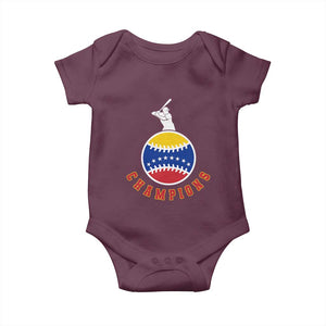 Venezuela 2026 Champions Baby Onesie Baseball Gift For Sport Lover TS12 Maroon Print Your Wear