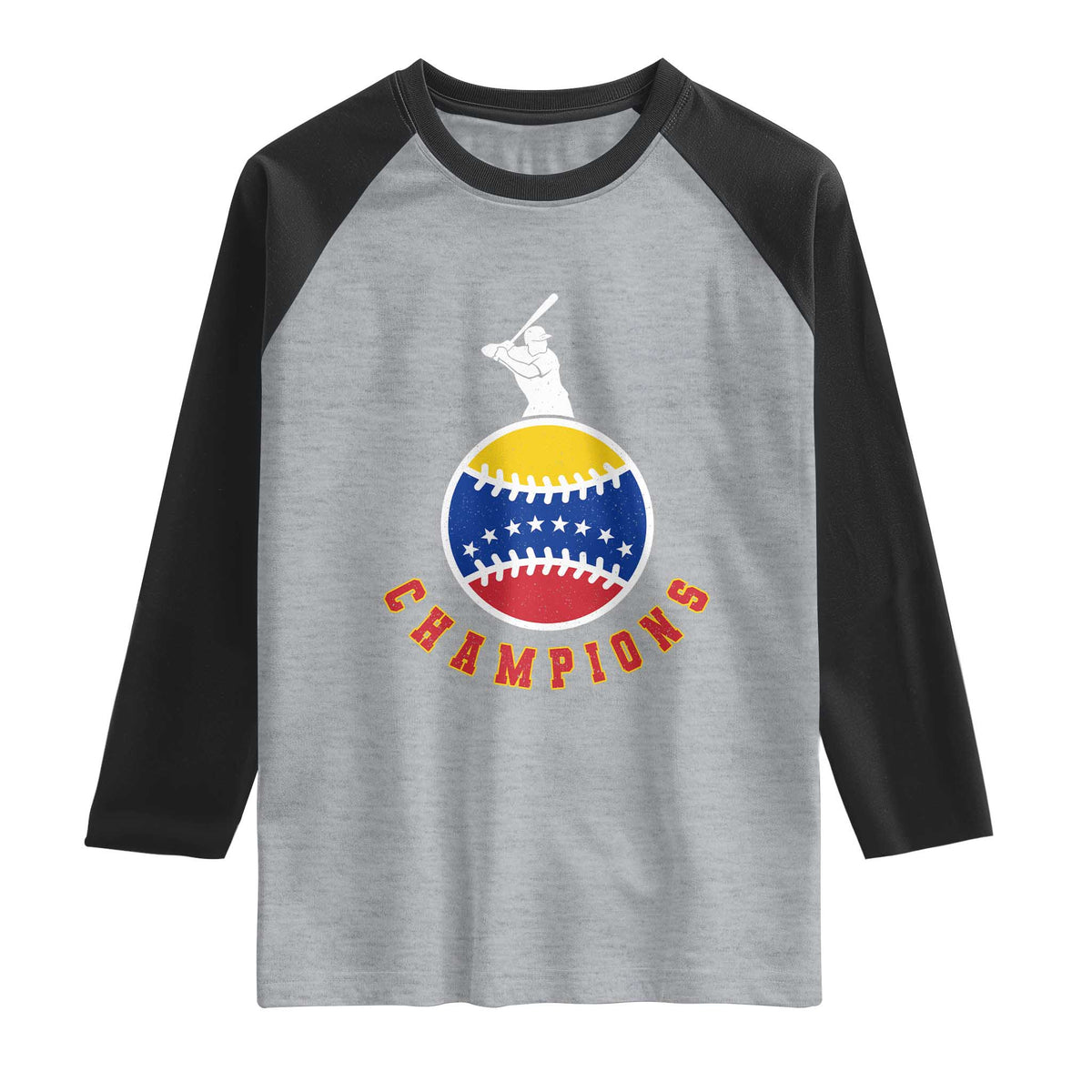 Venezuela 2026 Champions Raglan Shirt Baseball Gift For Sport Lover TS12 Heather Gray Black Print Your Wear
