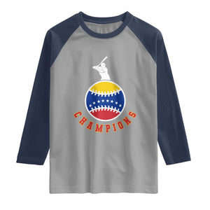Venezuela 2026 Champions Raglan Shirt Baseball Gift For Sport Lover TS12 Sport Gray Navy Print Your Wear