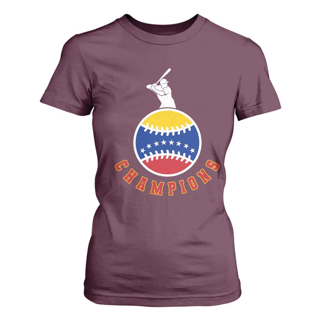Venezuela 2026 Champions T Shirt For Women Baseball Gift For Sport Lover TS12 Maroon Print Your Wear