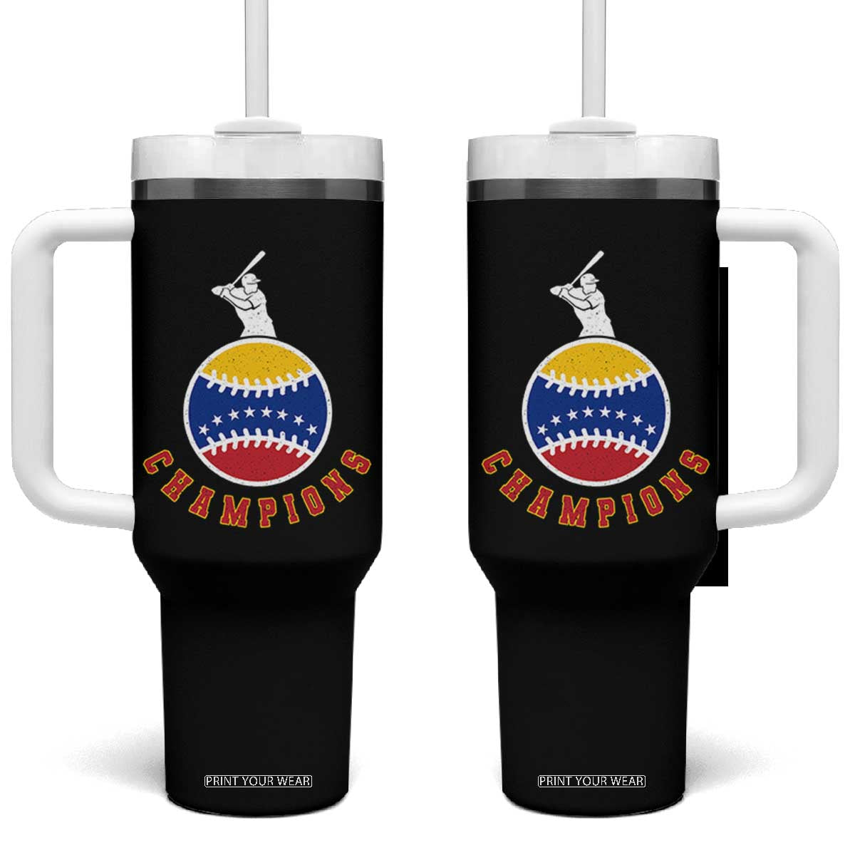 Venezuela 2026 Champions Tumbler With Handle Baseball Gift For Sport Lover TS12 One Size: 40 oz Black Print Your Wear