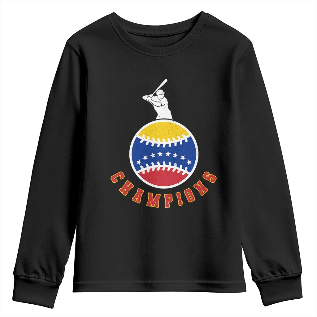 Venezuela 2026 Champions Youth Sweatshirt Baseball Gift For Sport Lover TS12 Black Print Your Wear