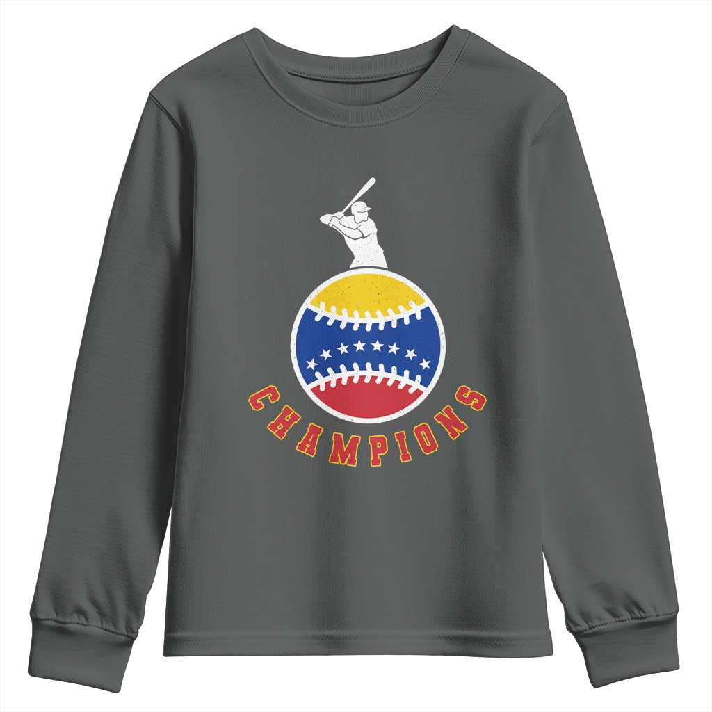 Venezuela 2026 Champions Youth Sweatshirt Baseball Gift For Sport Lover TS12 Dark Heather Print Your Wear