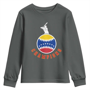 Venezuela 2026 Champions Youth Sweatshirt Baseball Gift For Sport Lover TS12 Dark Heather Print Your Wear